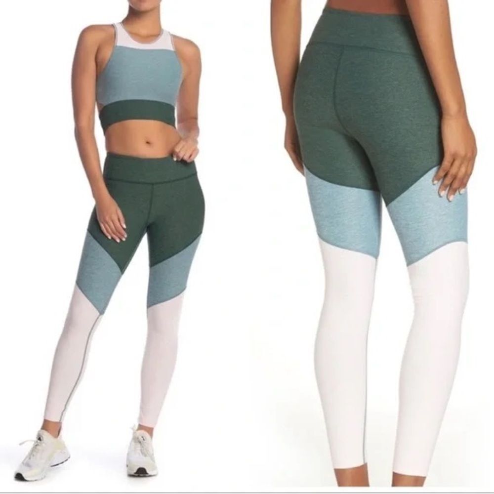 Outdoor Voices Springs 7/8 Legging Tricolor (Green, Mint/Teal, Light Pink)